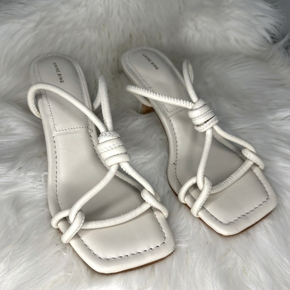 Anine Bing Vanina Spool Strappy Bridal Slip On Heels Size 37 - Picture 2 of 9